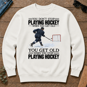 Vintage You Get Old When You Stop Playing Hockey - white - CS2D-White