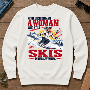 A Woman Still Skis In Her 70s - white - CS2D-White
