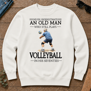 An Old Man Who Still Plays Volleyball In His Seventies - white - CS2D-White