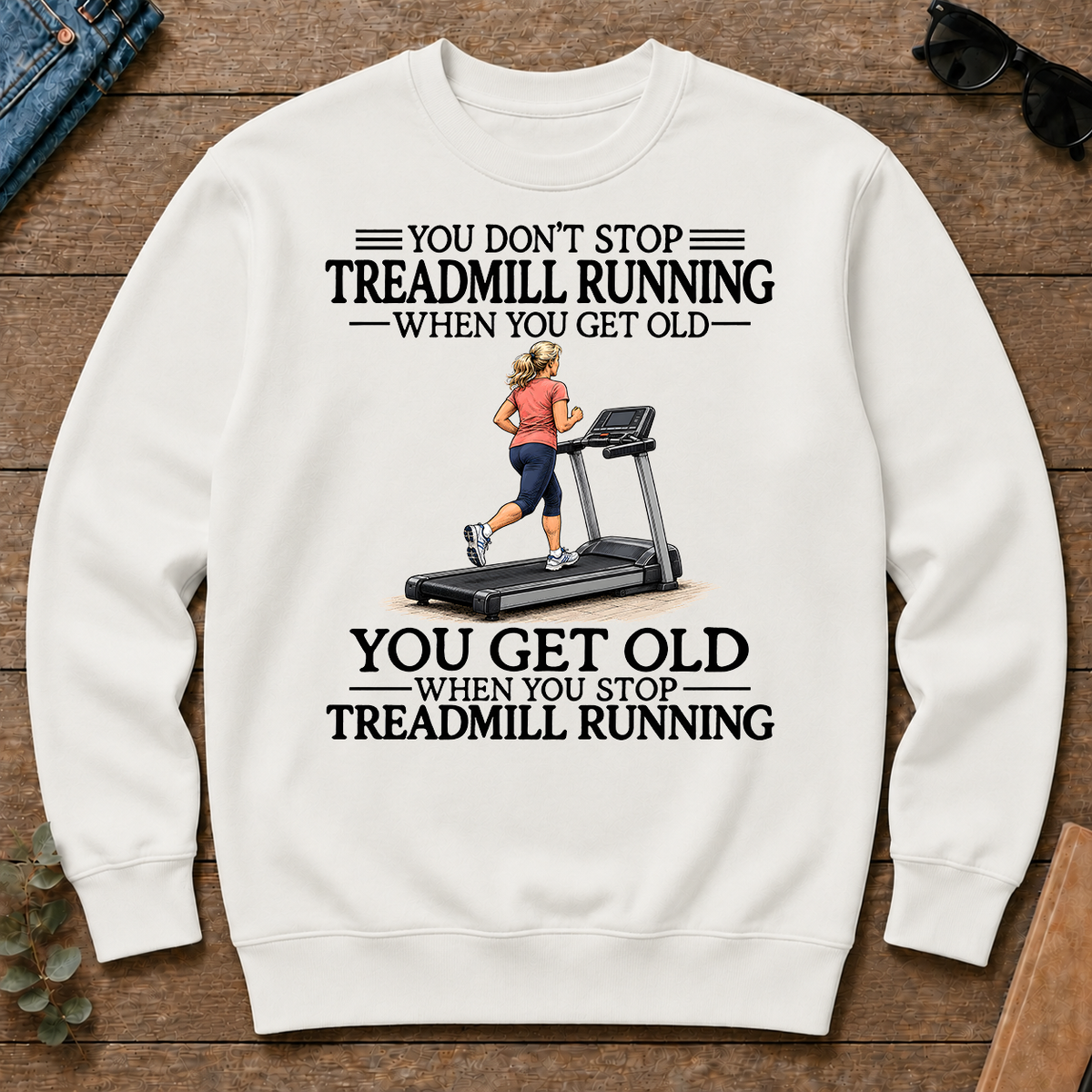 Don't Stop Treadmill Running Woman - white - CS2D-White
