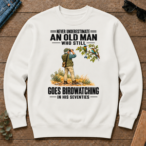 An Old Man Still Goes Birdwatching In His 70s - white - CS2D-White