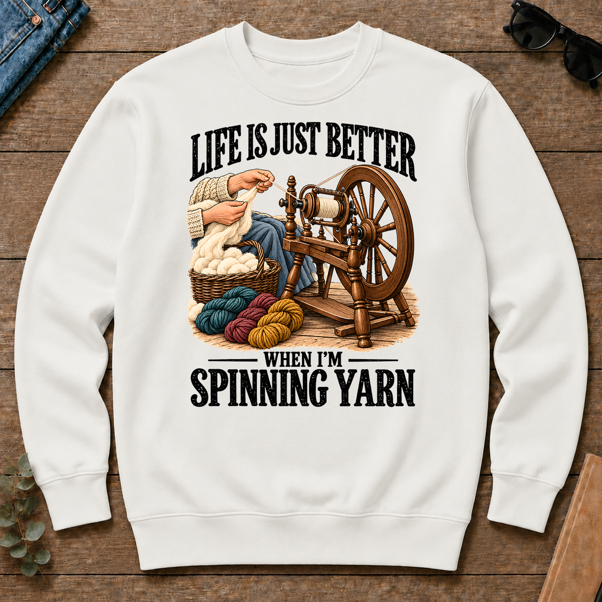 Life Is Just Better When I'm Spinning Yarn - white - CS2D-White