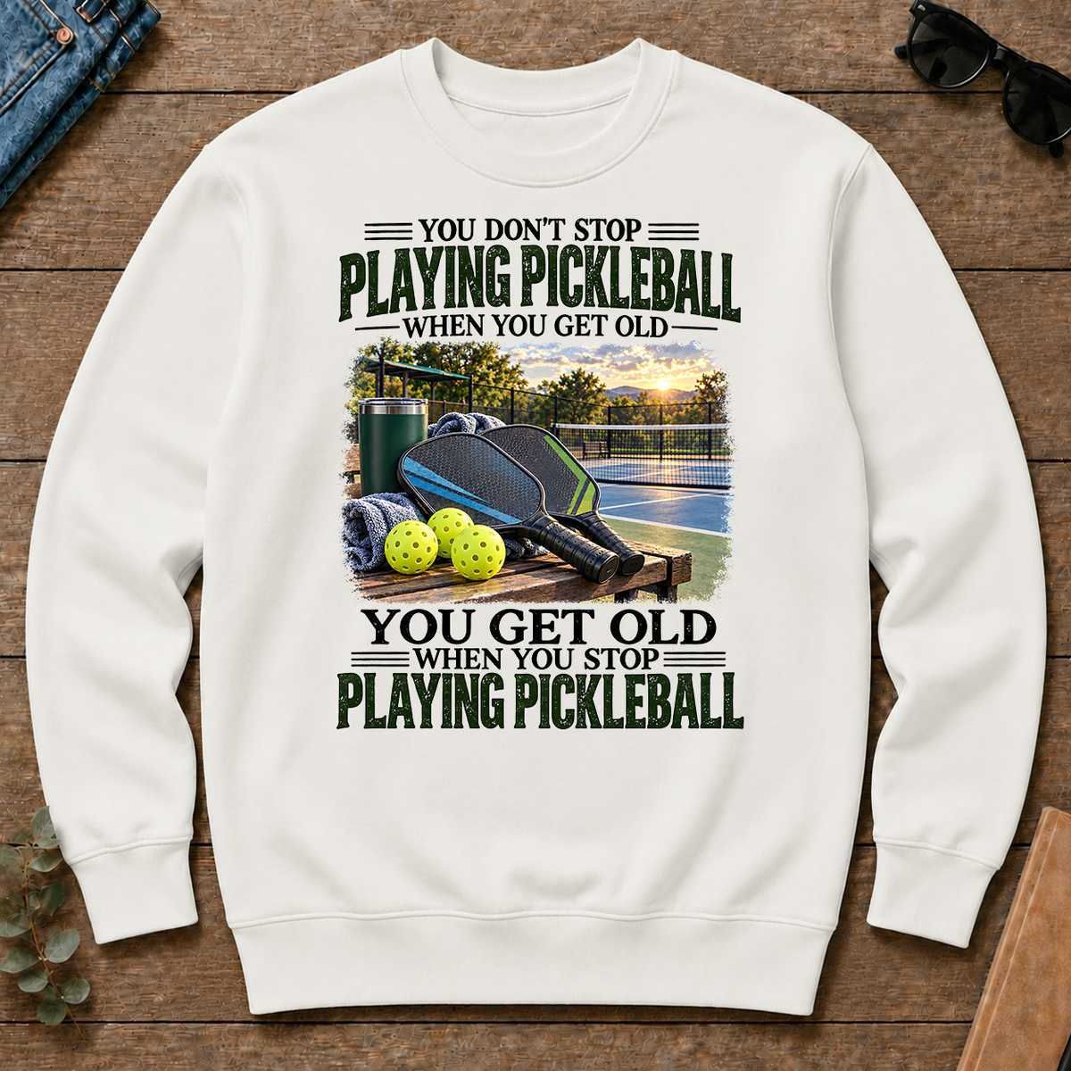 Playing Pickleball You Get Old When You Stop - white - CS2D-White
