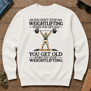 Don't Stop Weightlifting Vintage Art - white - CS2D-White