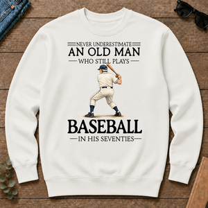 An Old Man Who Still Plays Baseball In His Seventies - white - CS2D-White