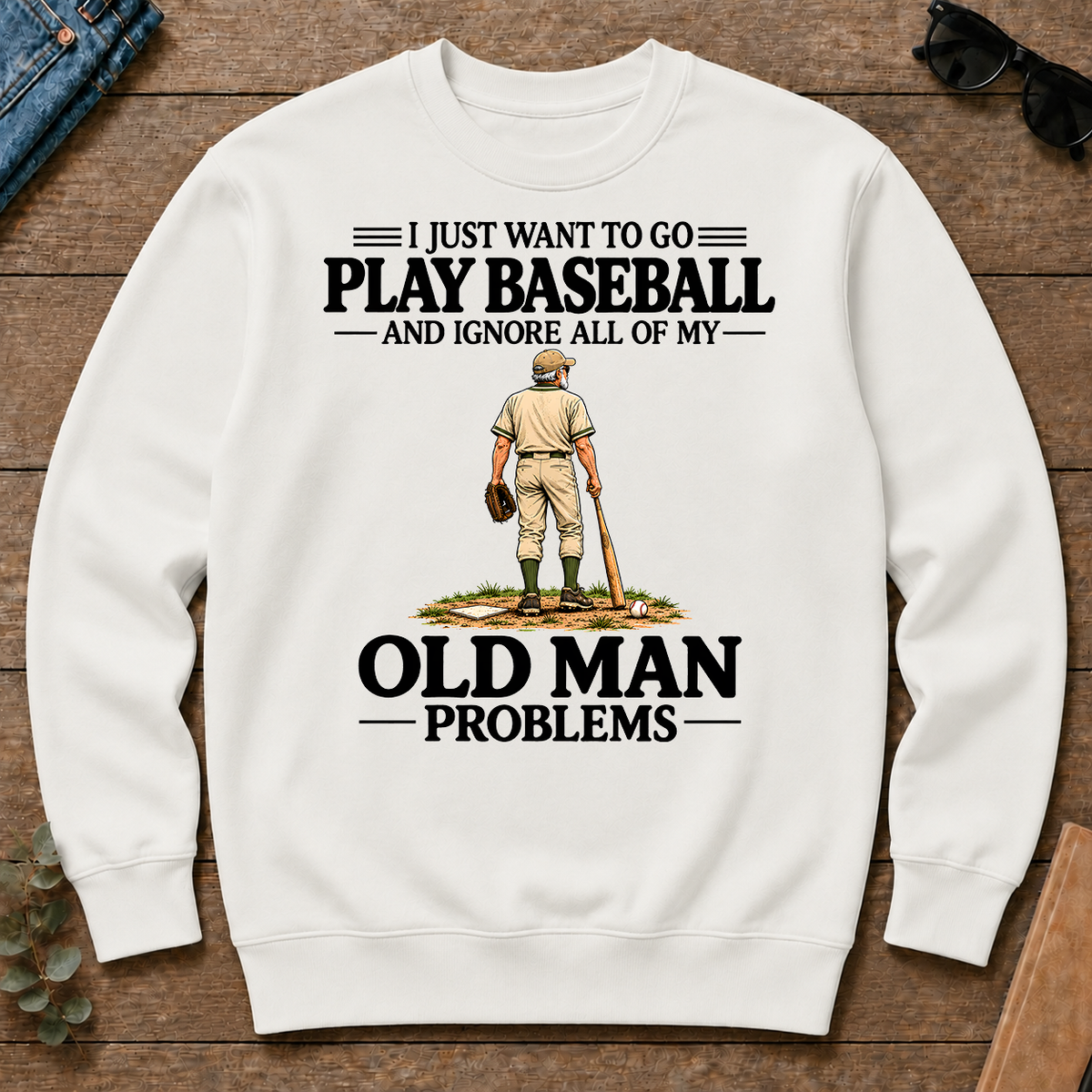 I Just Want To Play Baseball Vintage - white - CS2D-White