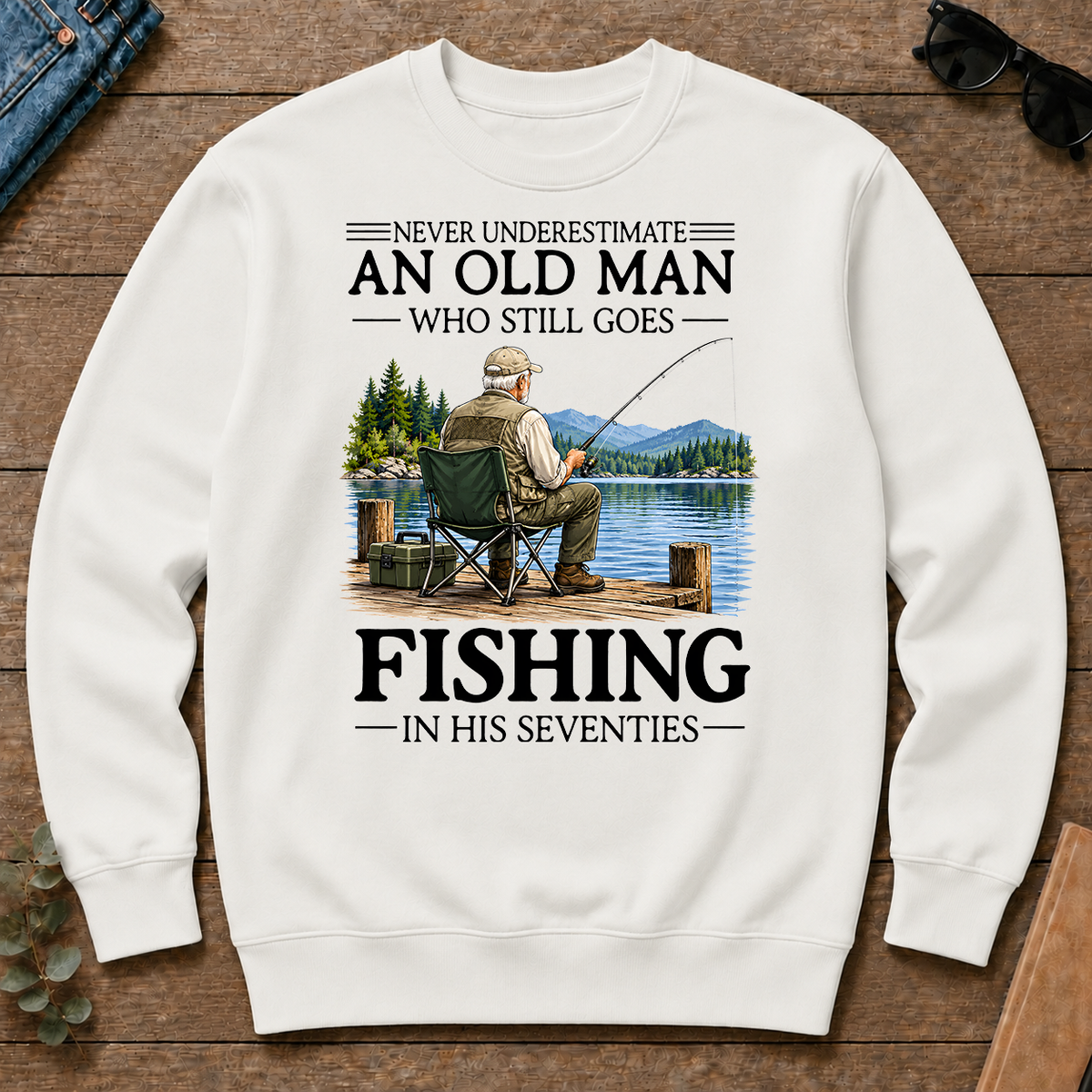 An Old Man Who Still Goes Fishing In His Seventies - white - CS2D-White