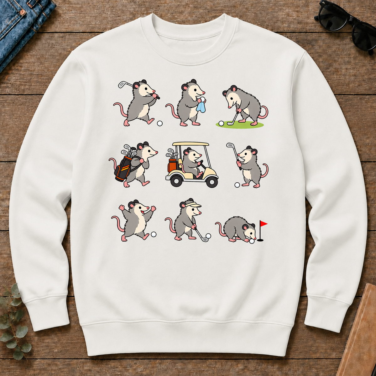 Funny Opossum Golf - white - CS2D-White