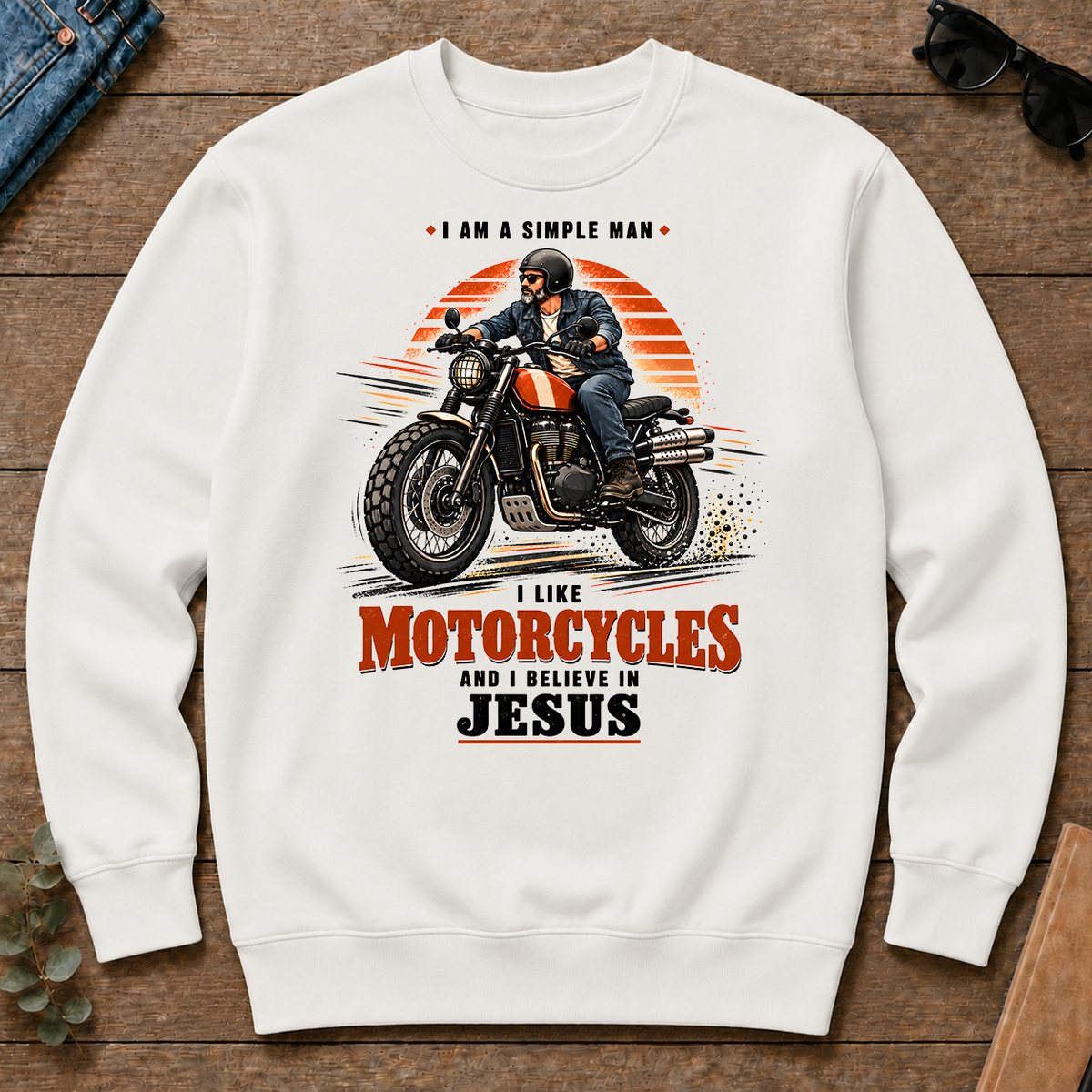 I Like Motorcycles And Believe In Jesus - white - CS2D-White