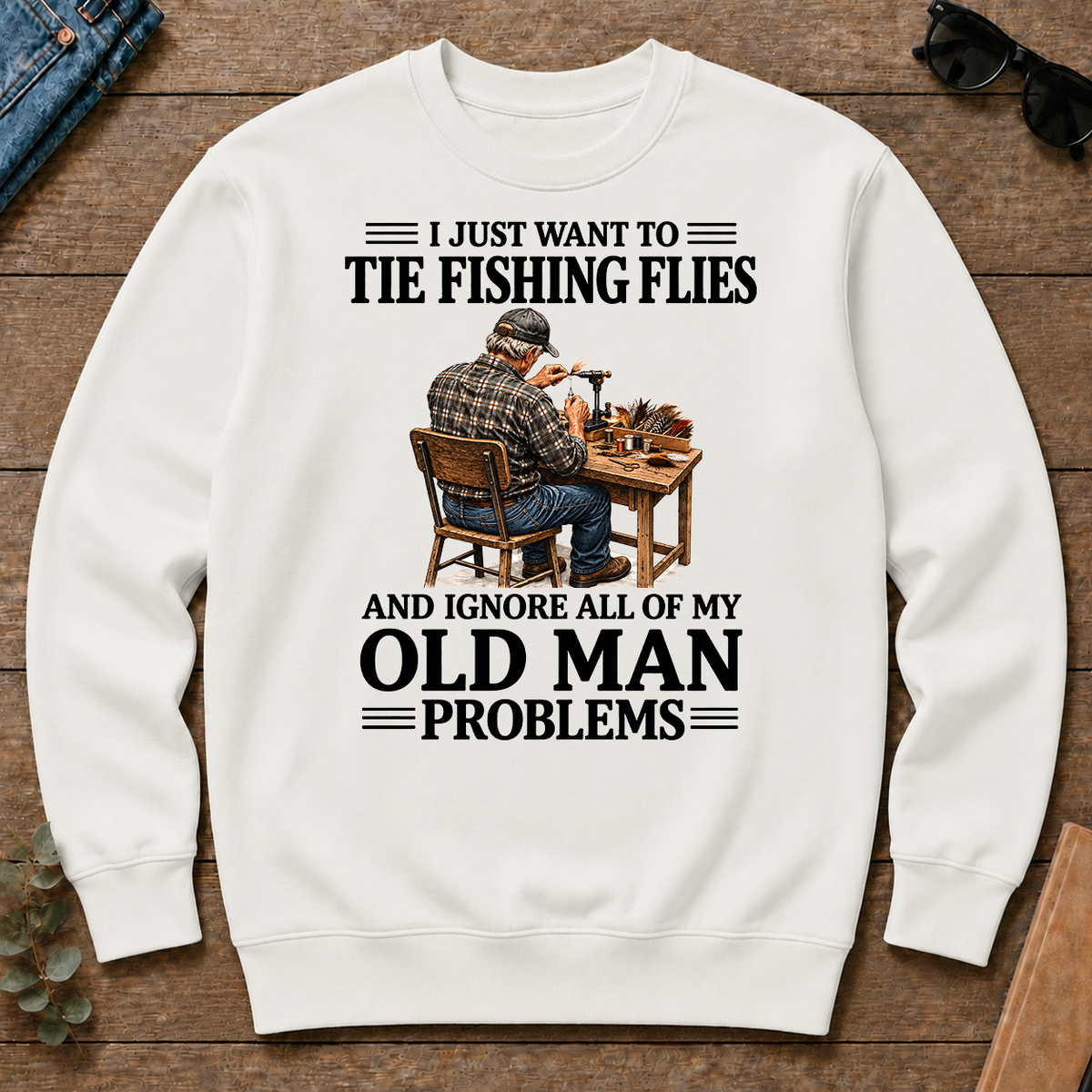I Just Want To Tie Fishing Flies - white - CS2D-White