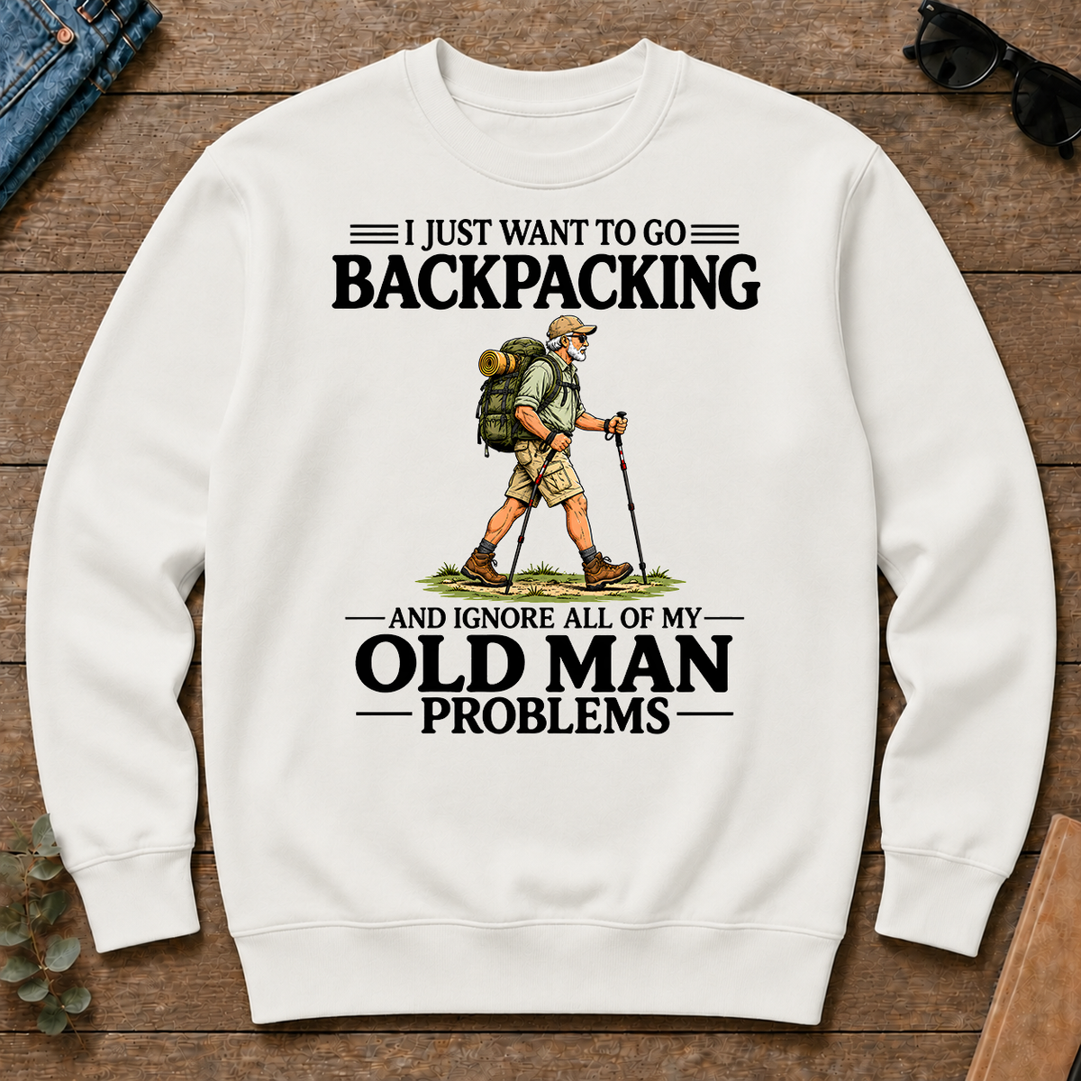 I Just Want To Go Backpacking Vintage - white - CS2D-White