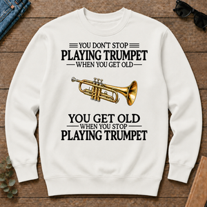 Don't Stop Playing Trumpet Vintage Art - white - CS2D-White