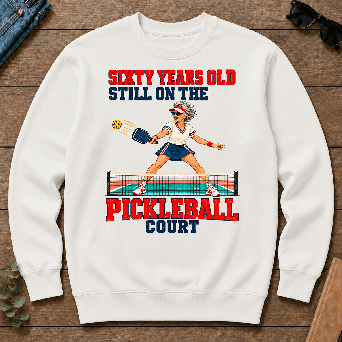Sixty Years Old, Still On The Pickleball Court - white - CS2D-White