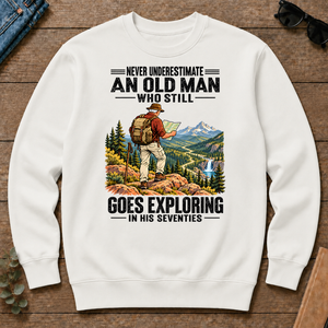 An Old Man Still Goes Exploring In His 70s - white - CS2D-White