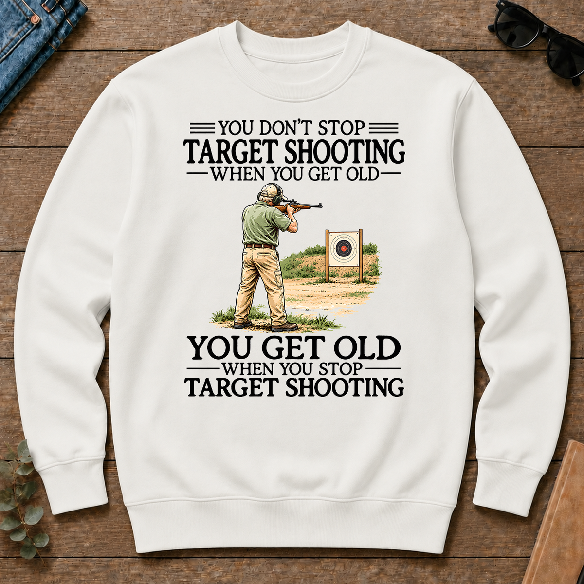 Don't Stop Target Shooting Vintage Art - white - CS2D-White