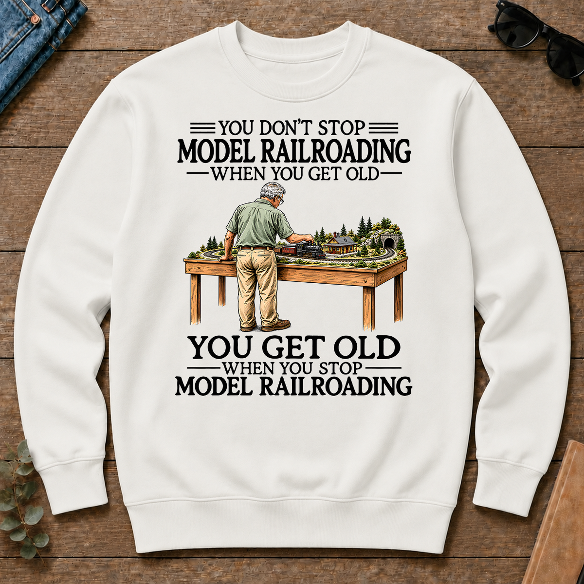 Don't Stop Model Railroading - white - CS2D-White