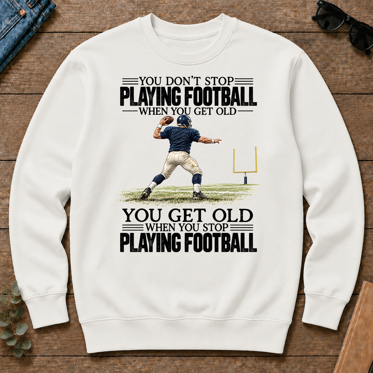 Vintage You Get Old When You Stop Playing Football - white - CS2D-White