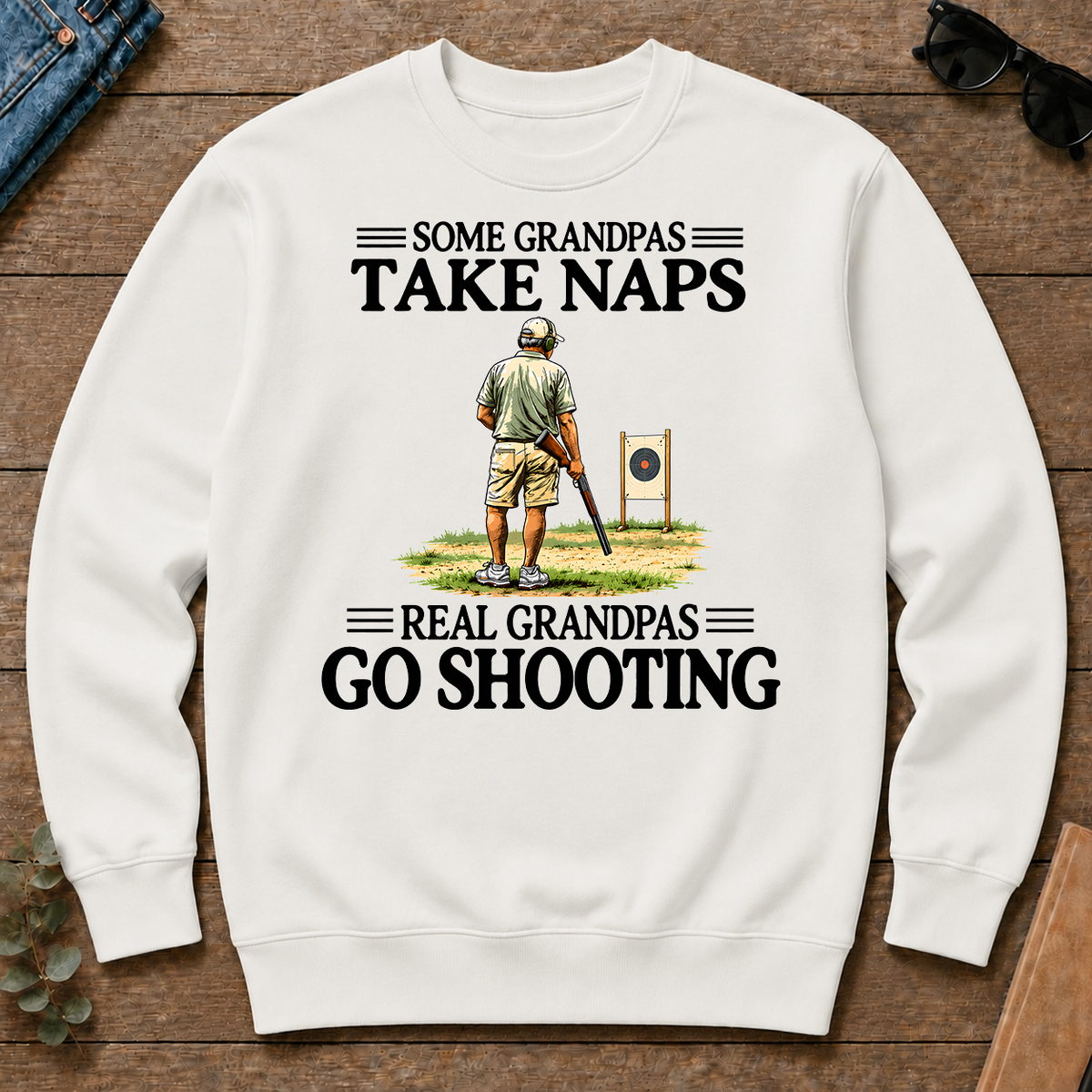 Real Grandpas Go Shooting Vintage - white - CS2D-White
