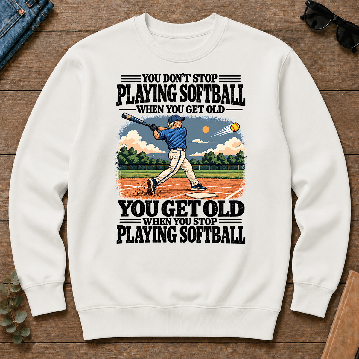 You Get Old When You Stop Playing Softball - white - CS2D-White
