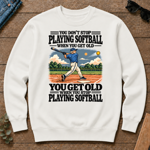 You Get Old When You Stop Playing Softball - white - CS2D-White