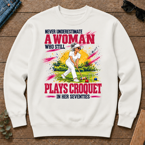 A Woman Still Plays Croquet In Her 70s - white - CS2D-White