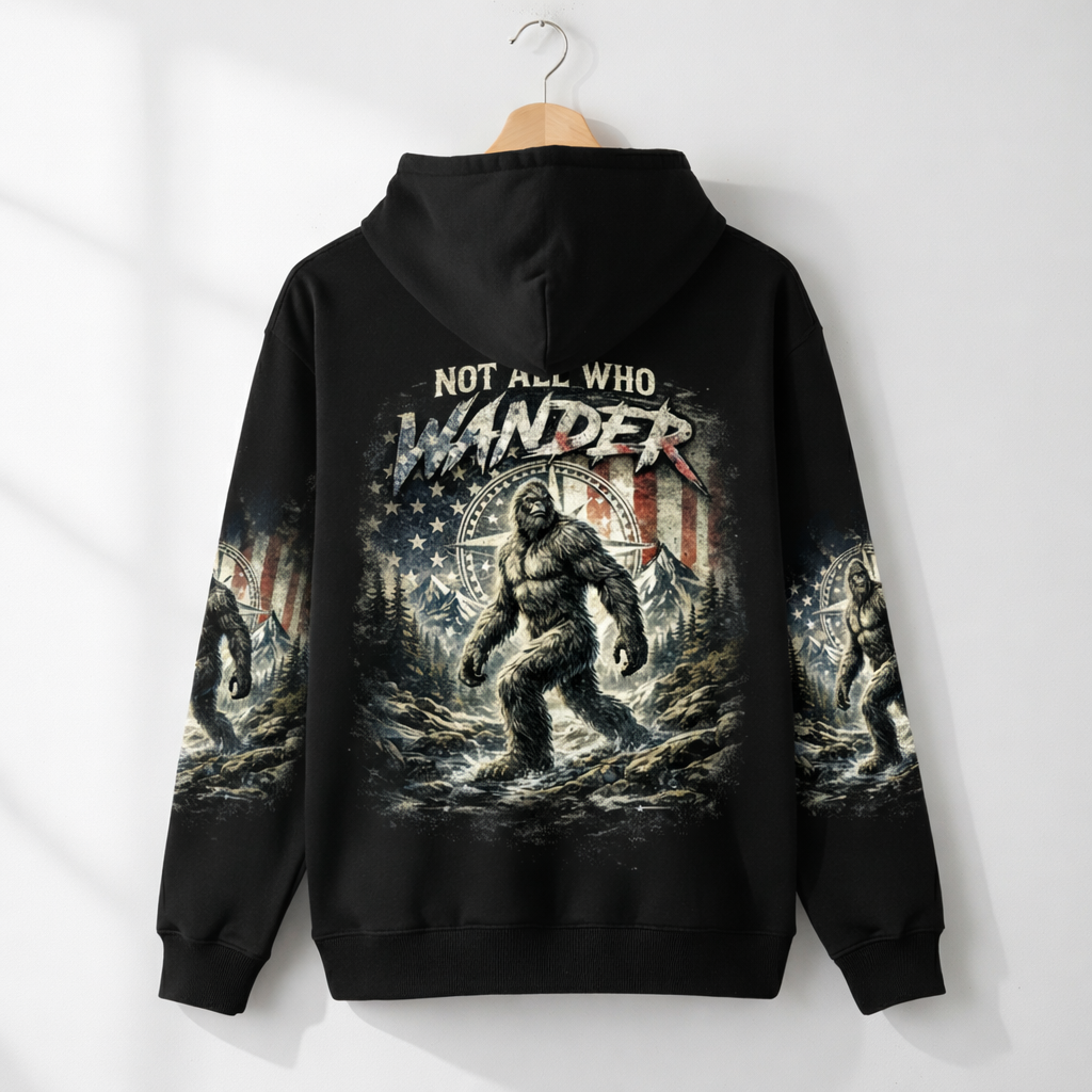Not All Who Wander Are Lost Bigfoot Hiking All Over Print Shirt