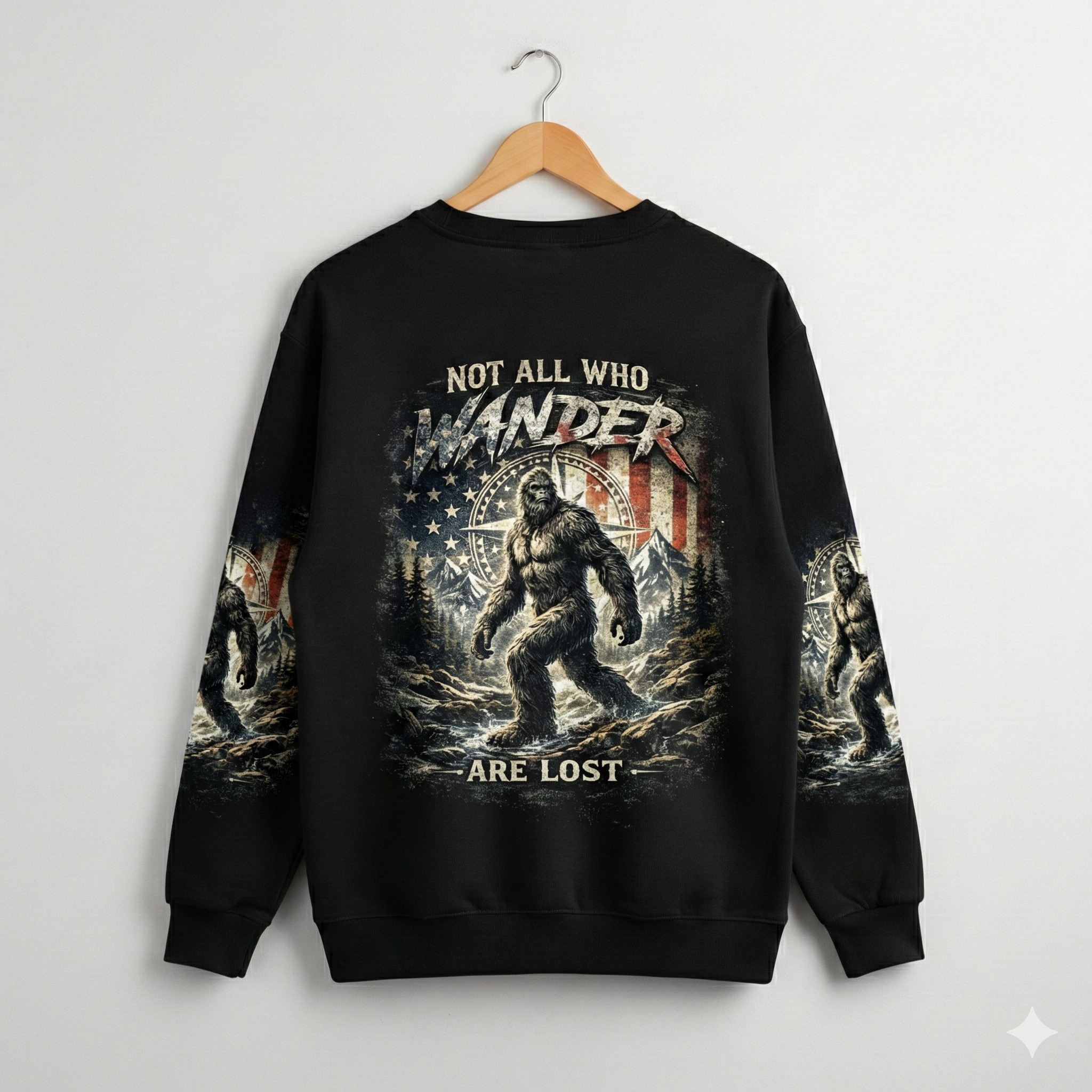 Not All Who Wander Are Lost Bigfoot Hiking All Over Print Shirt