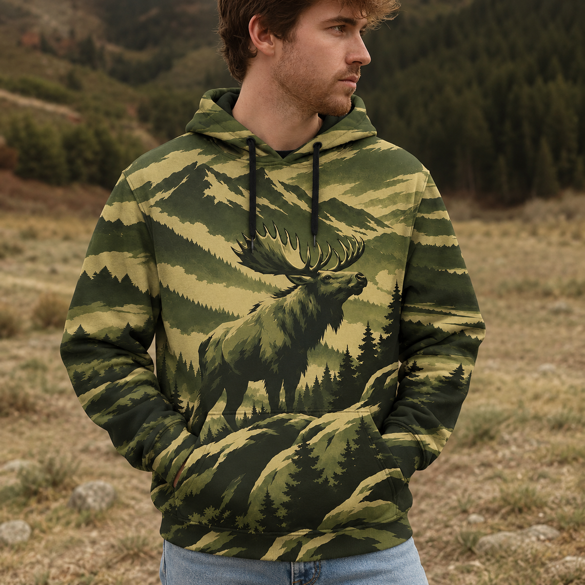 Moose Mountain Peaks Camo All Over Print