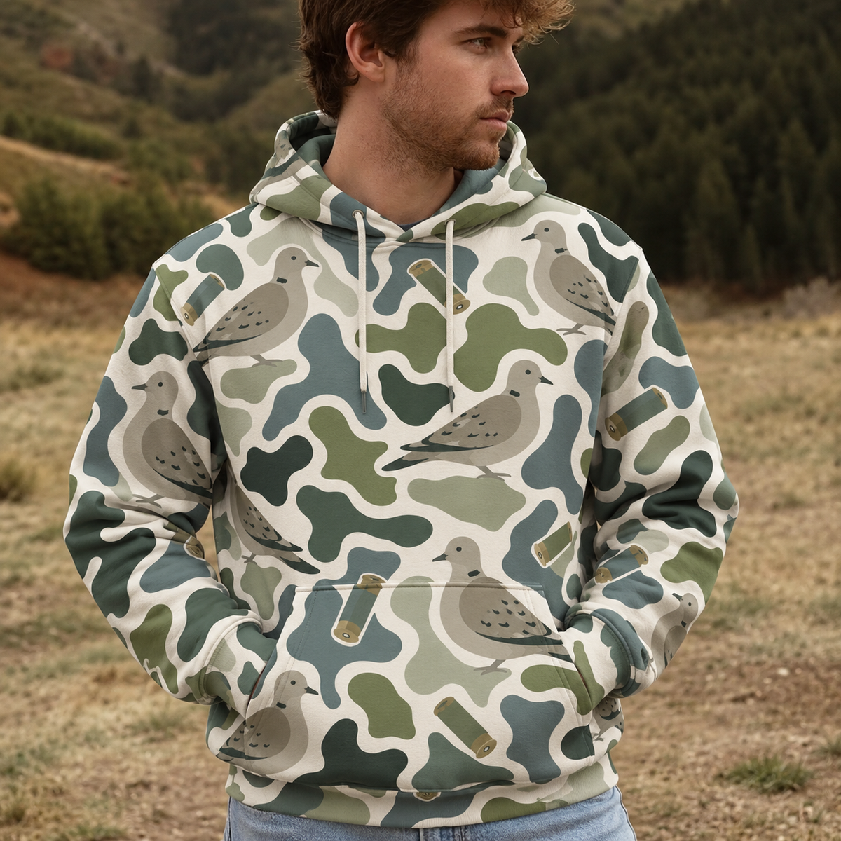 Dove Camouflage Hunting Funny Pattern All Over Print