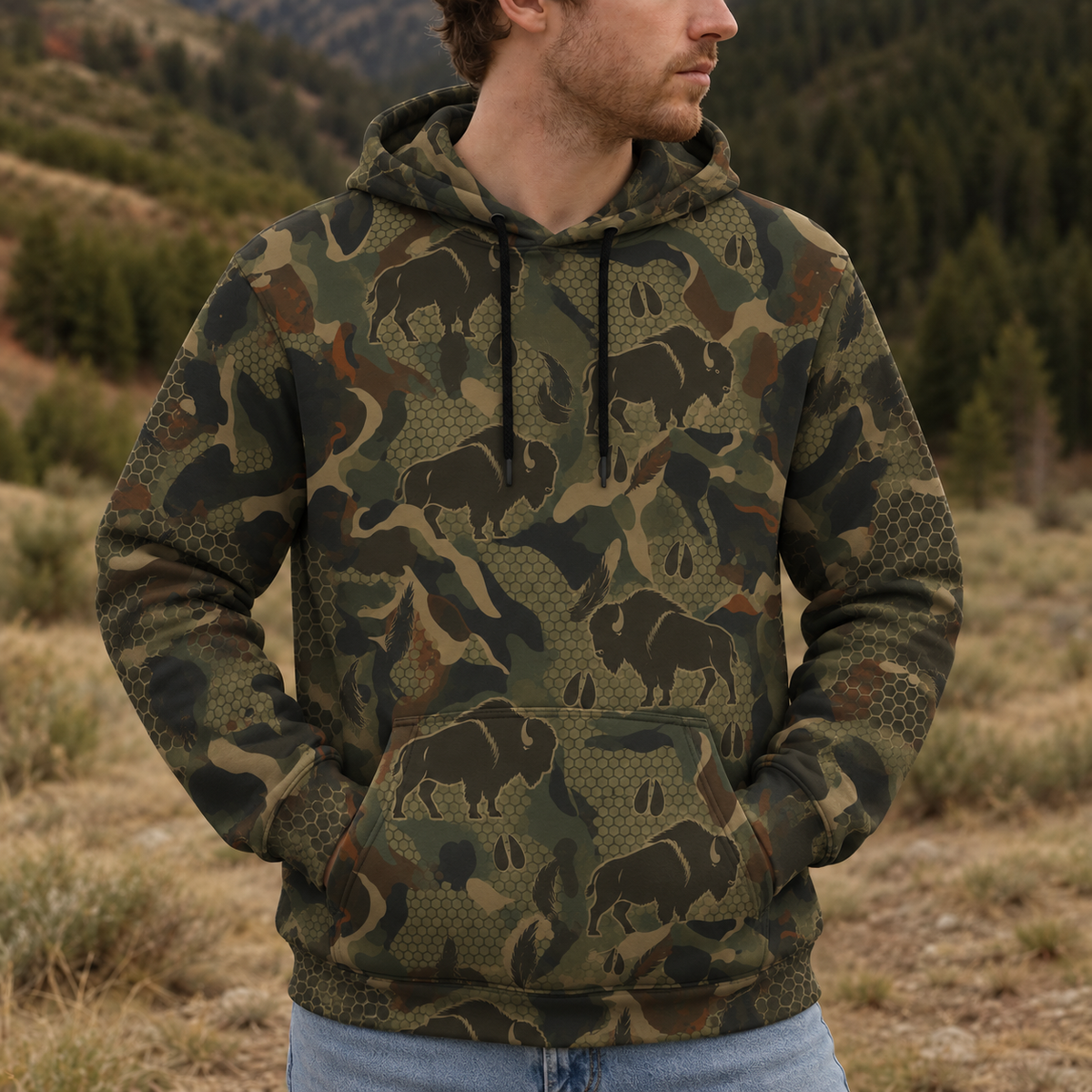 Bison Hunting All Over Print
