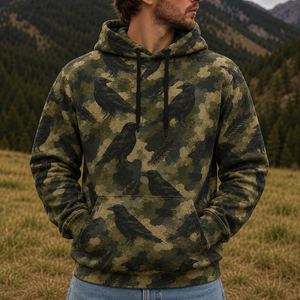 Crow Camouflage Graphic Pattern All Over Print Shirt