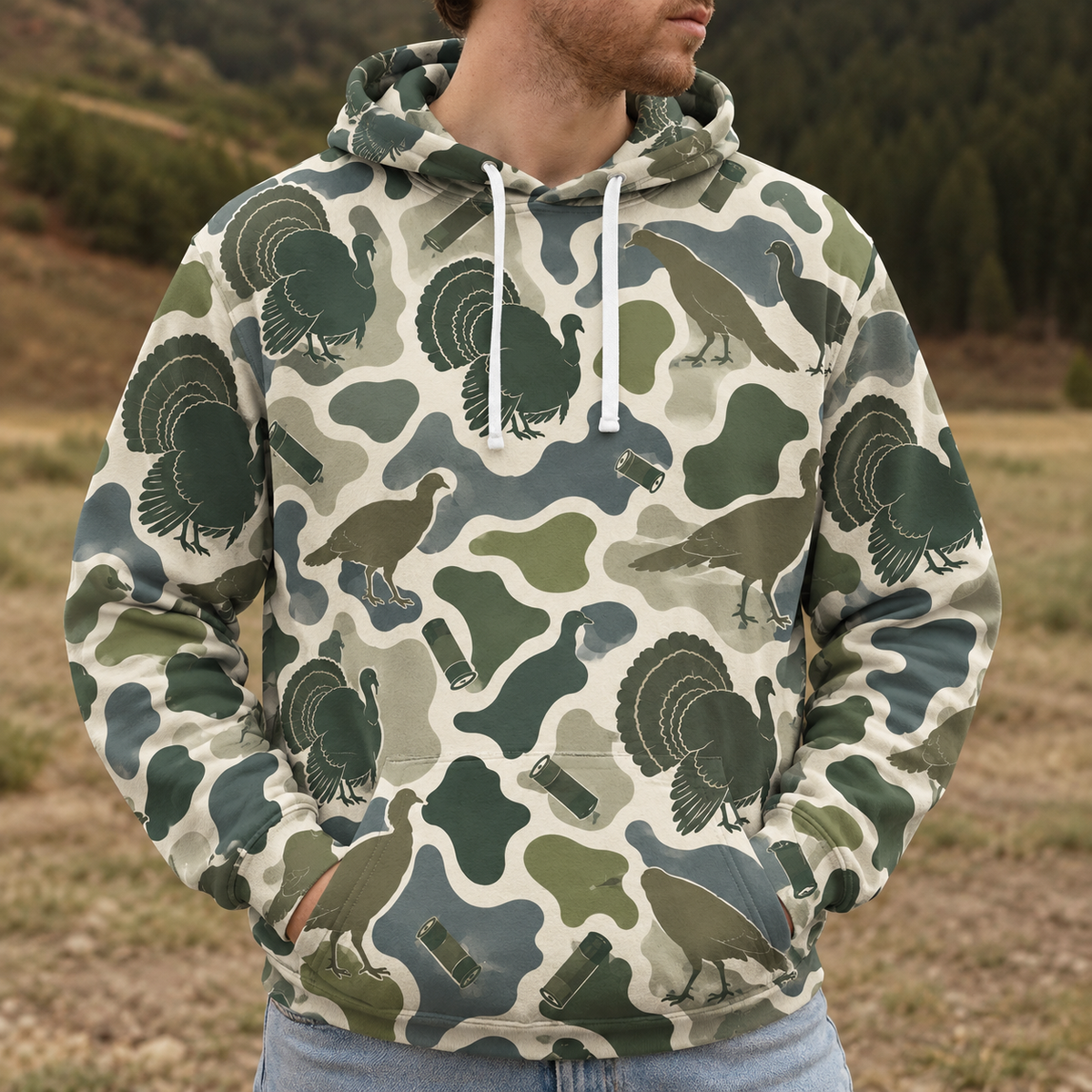 Turkey Camouflage Hunting Funny Pattern All Over Print