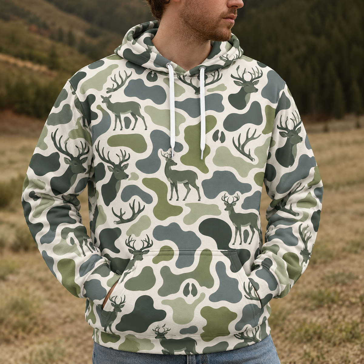 Deer Camouflage Hunting Funny Pattern All Over Print