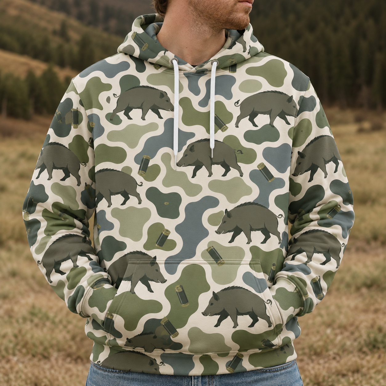 Hog Camouflage Hunting Funny Pattern All Over Print