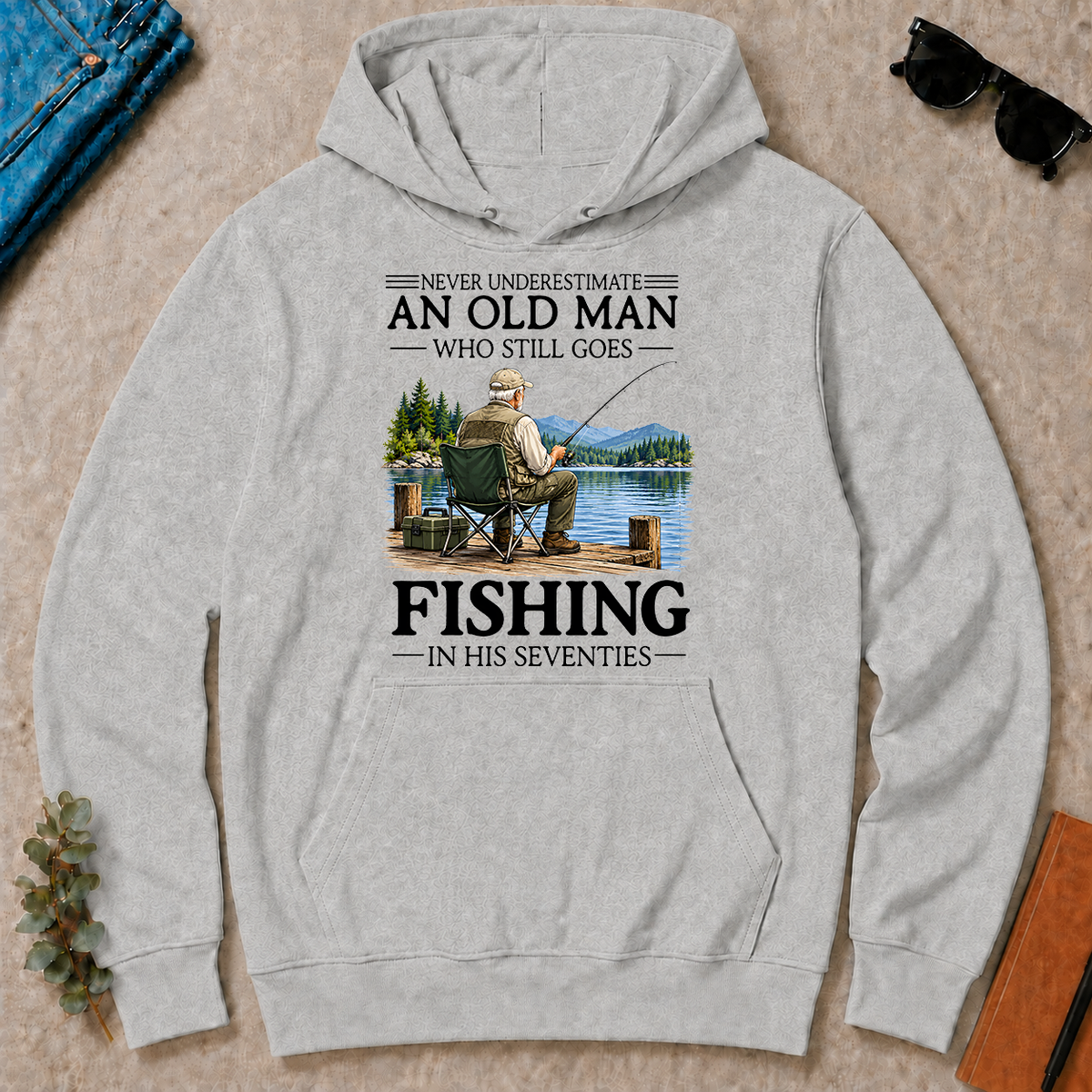 An Old Man Who Still Goes Fishing In His Seventies - ash - HS2D-Ash