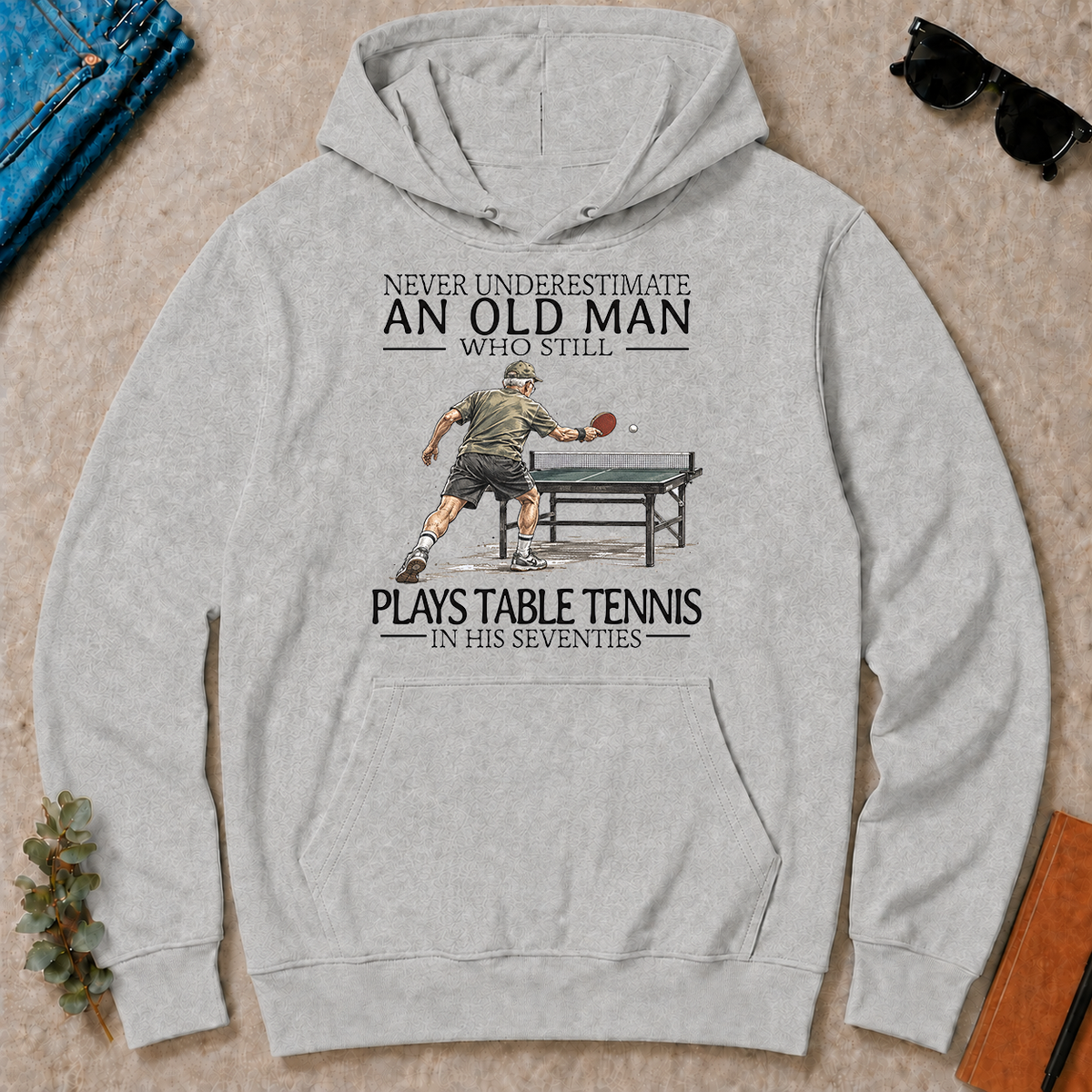 An Old Man Who Still Plays Table Tennis In His Seventies - ash - HS2D-Ash