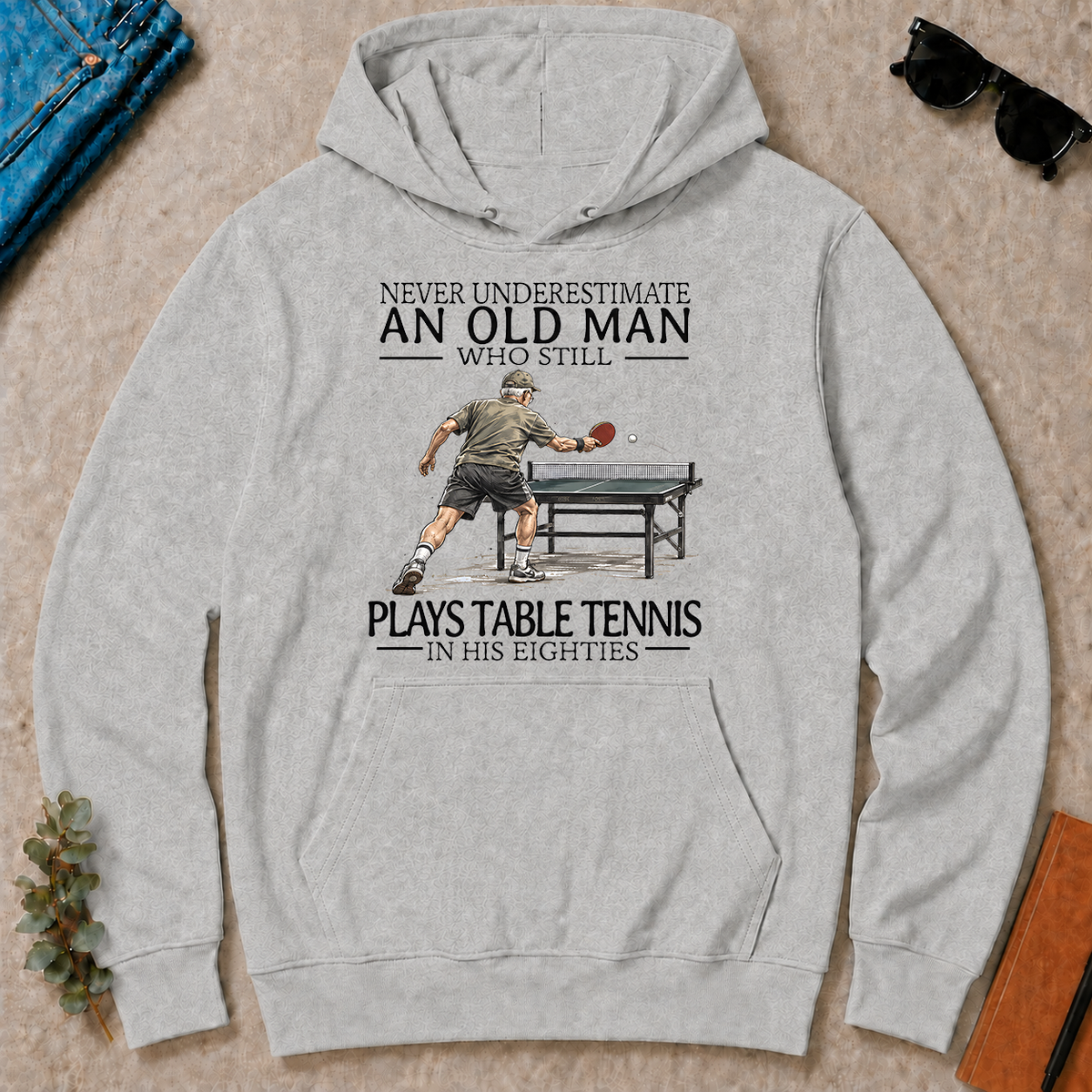 An Old Man Who Still Plays Table Tennis In His Eighties - ash - HS2D-Ash