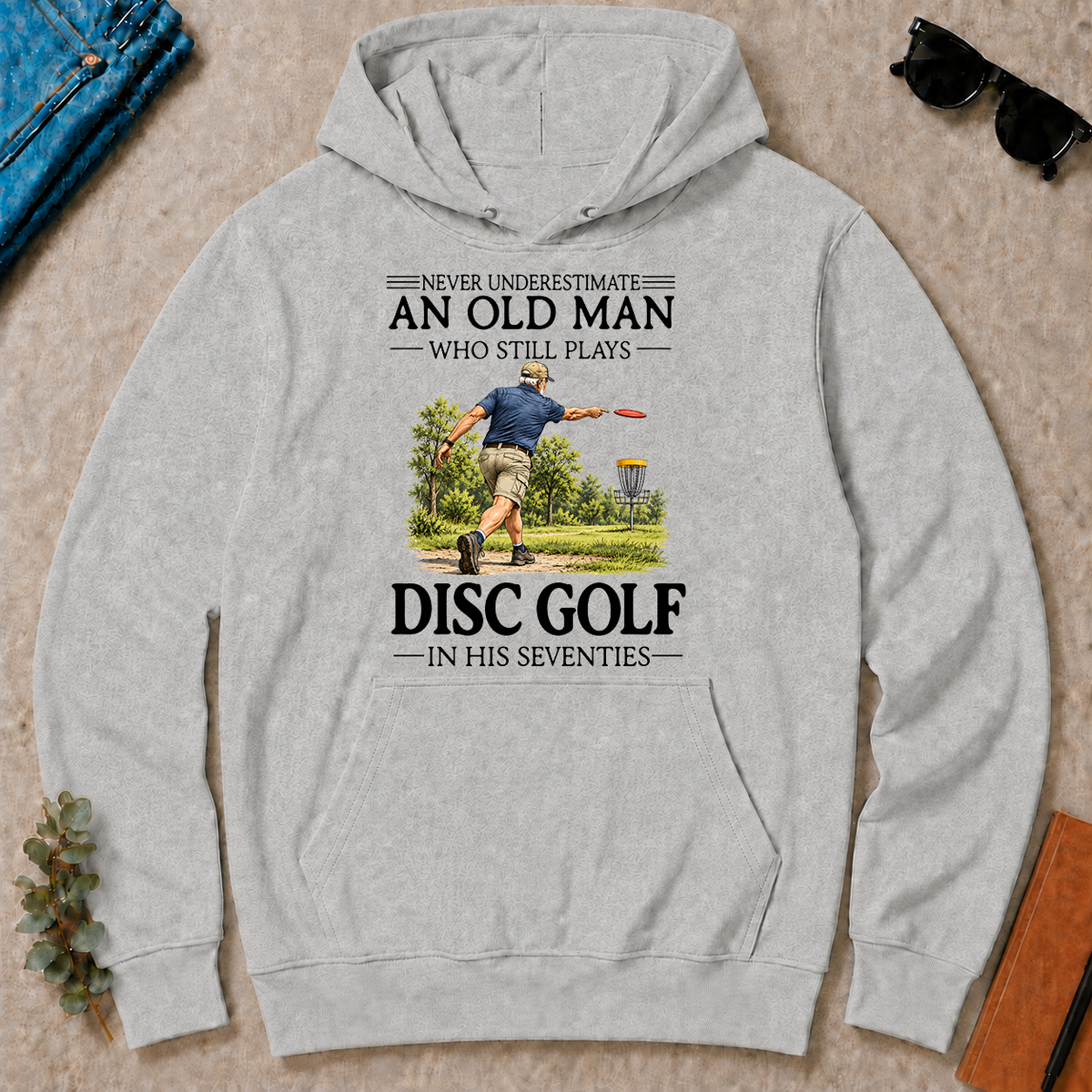 An Old Man Who Still Plays Disc Golf In His Seventies - ash - HS2D-Ash
