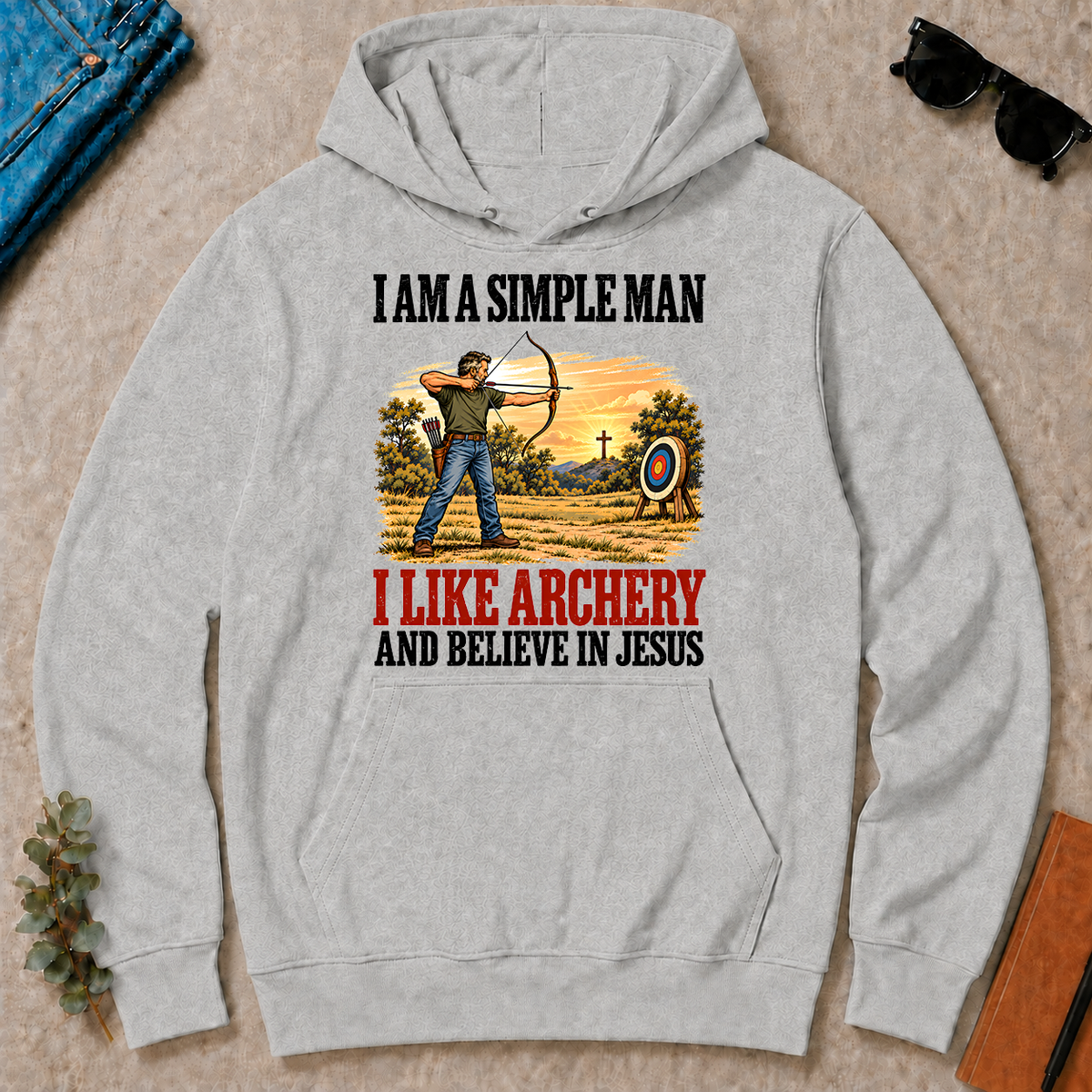 I Like Archery And Believe In Jesus - ash - HS2D-Ash