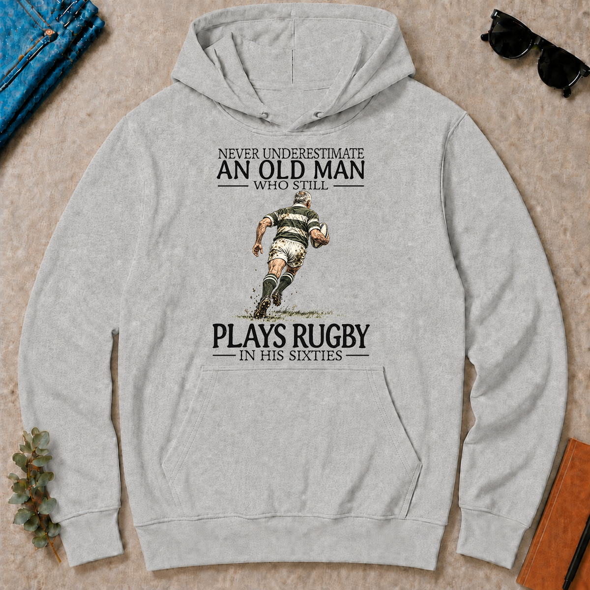 An Old Man Who Still Plays Rugby In His Sixties - ash - HS2D-Ash