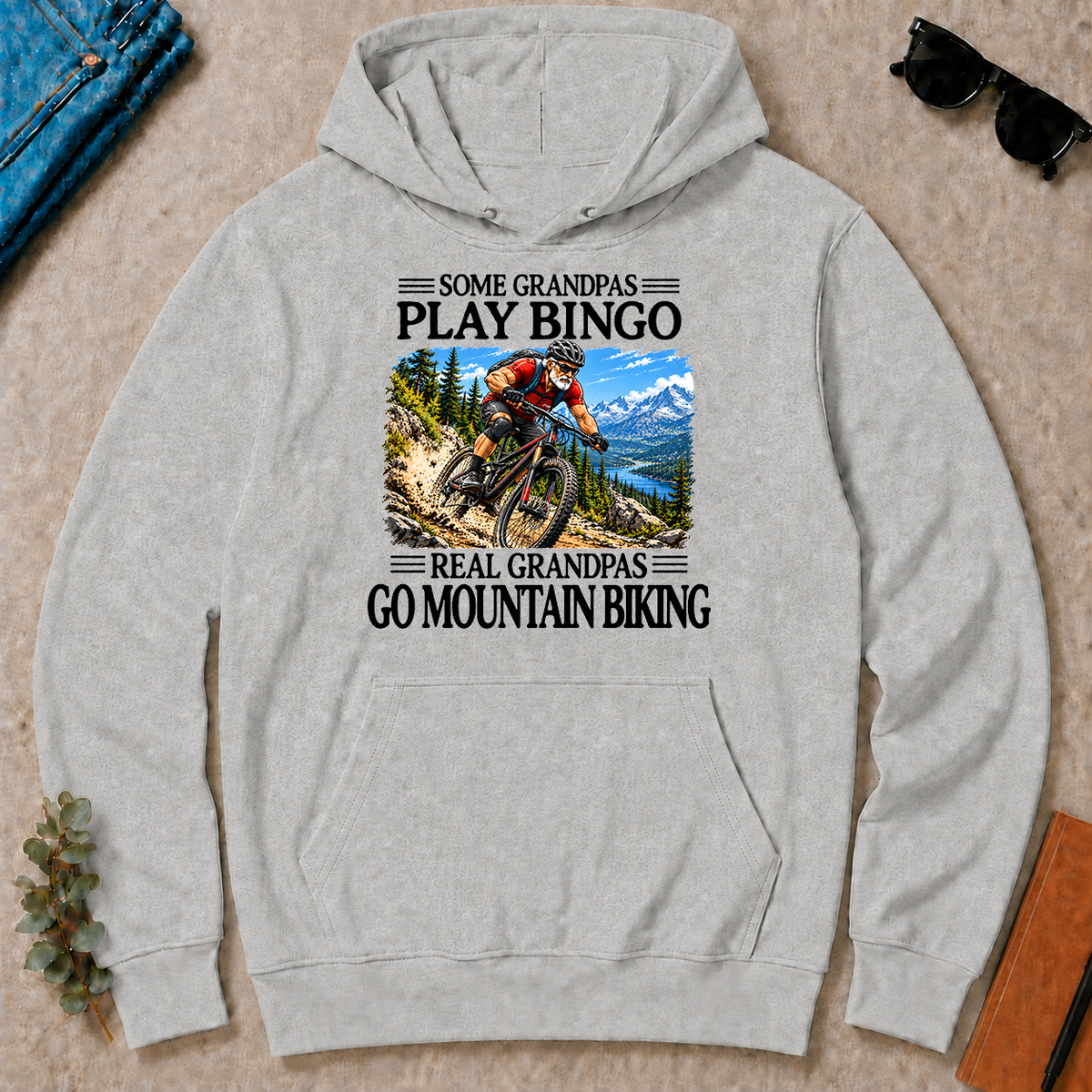 Some Grandpas Play Bingo Real Grandpas Go Mountain Biking - ash - HS2D-Ash