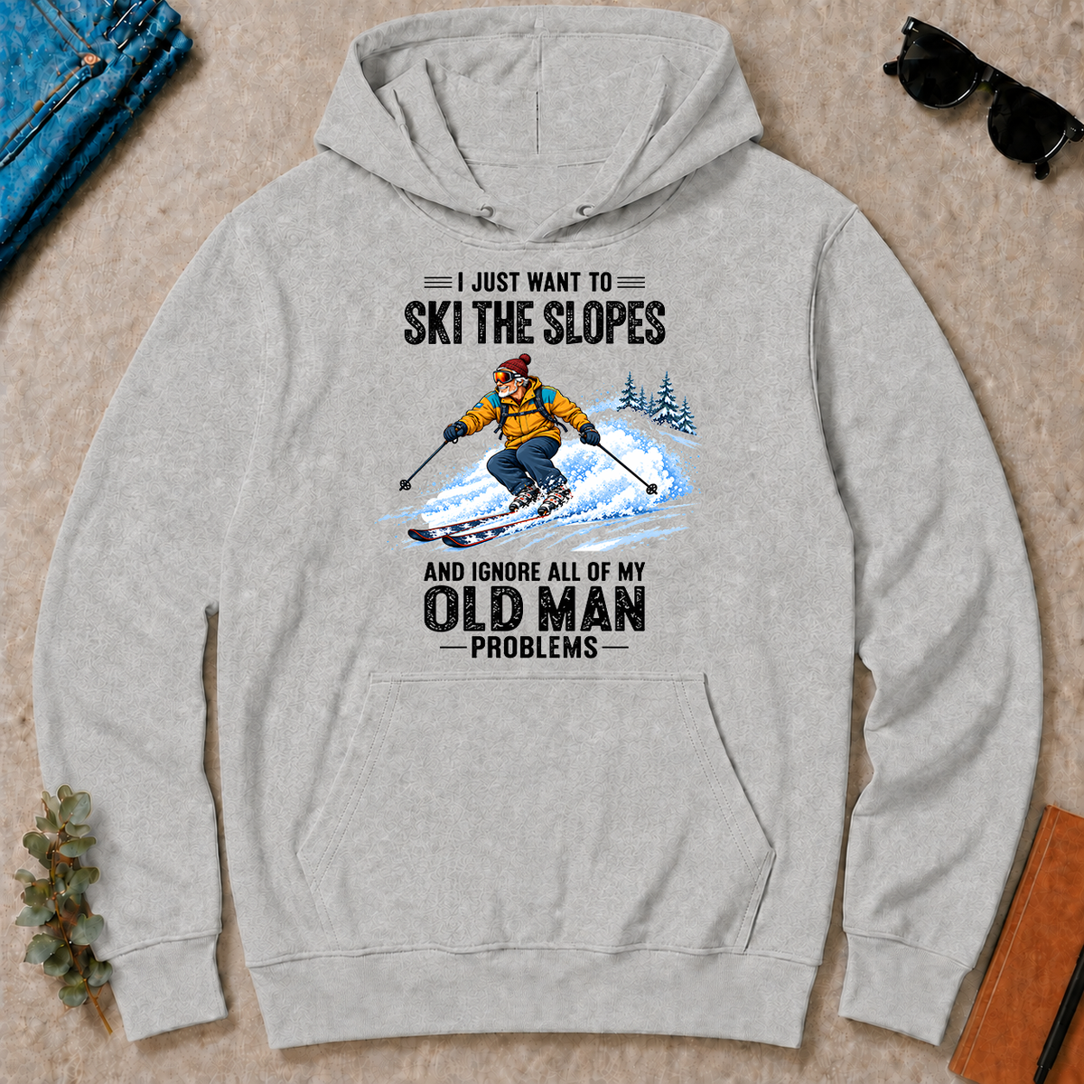 I Just Want To Ski The Slopes Art - ash - HS2D-Ash