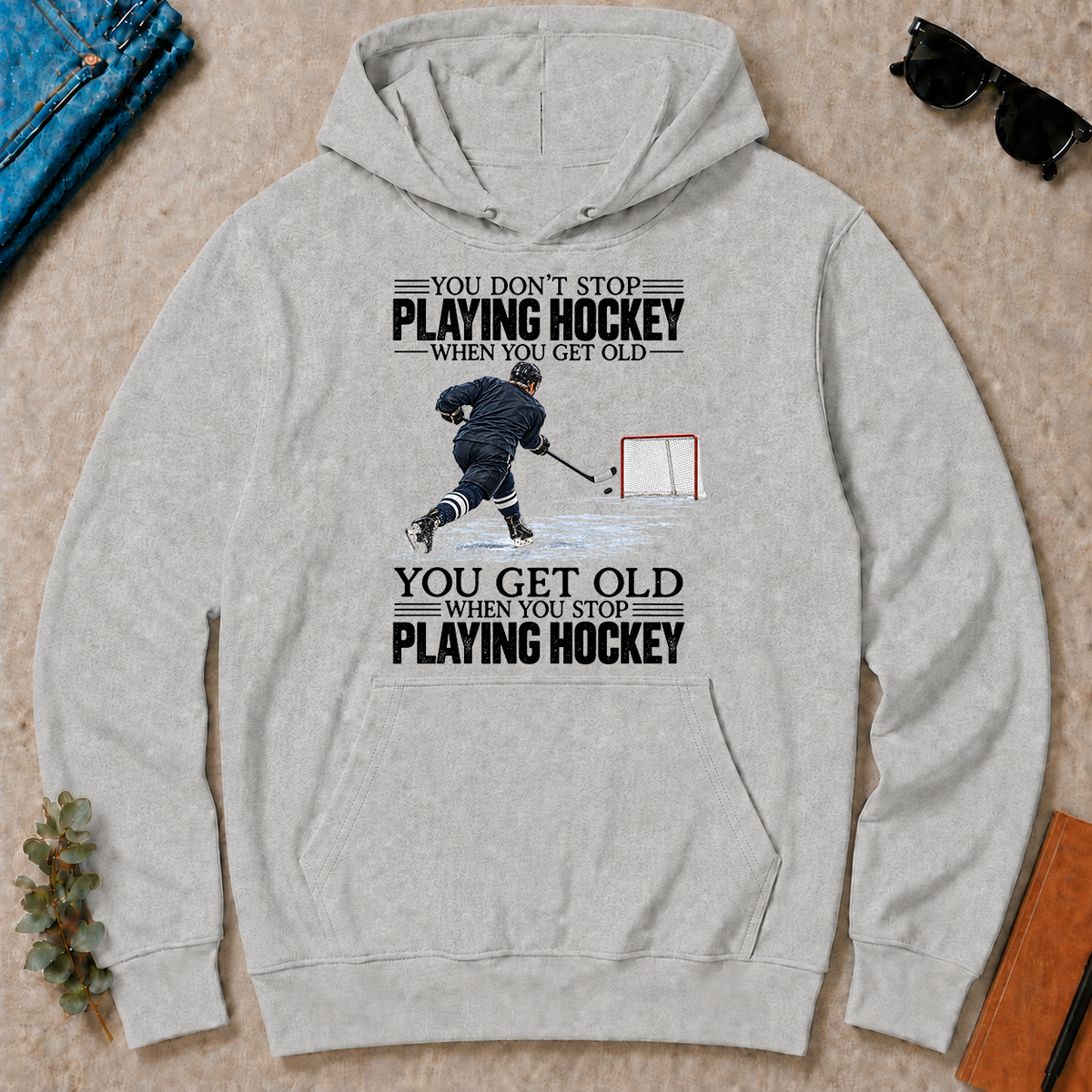 Vintage You Get Old When You Stop Playing Hockey - ash - HS2D-Ash