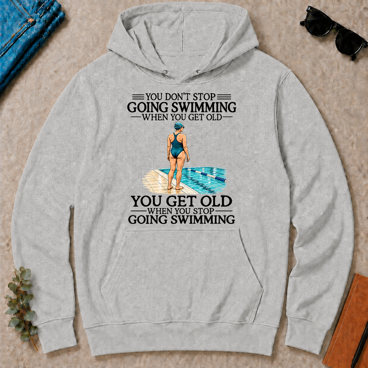 Don't Stop Going Swimming Woman - ash - HS2D-Ash