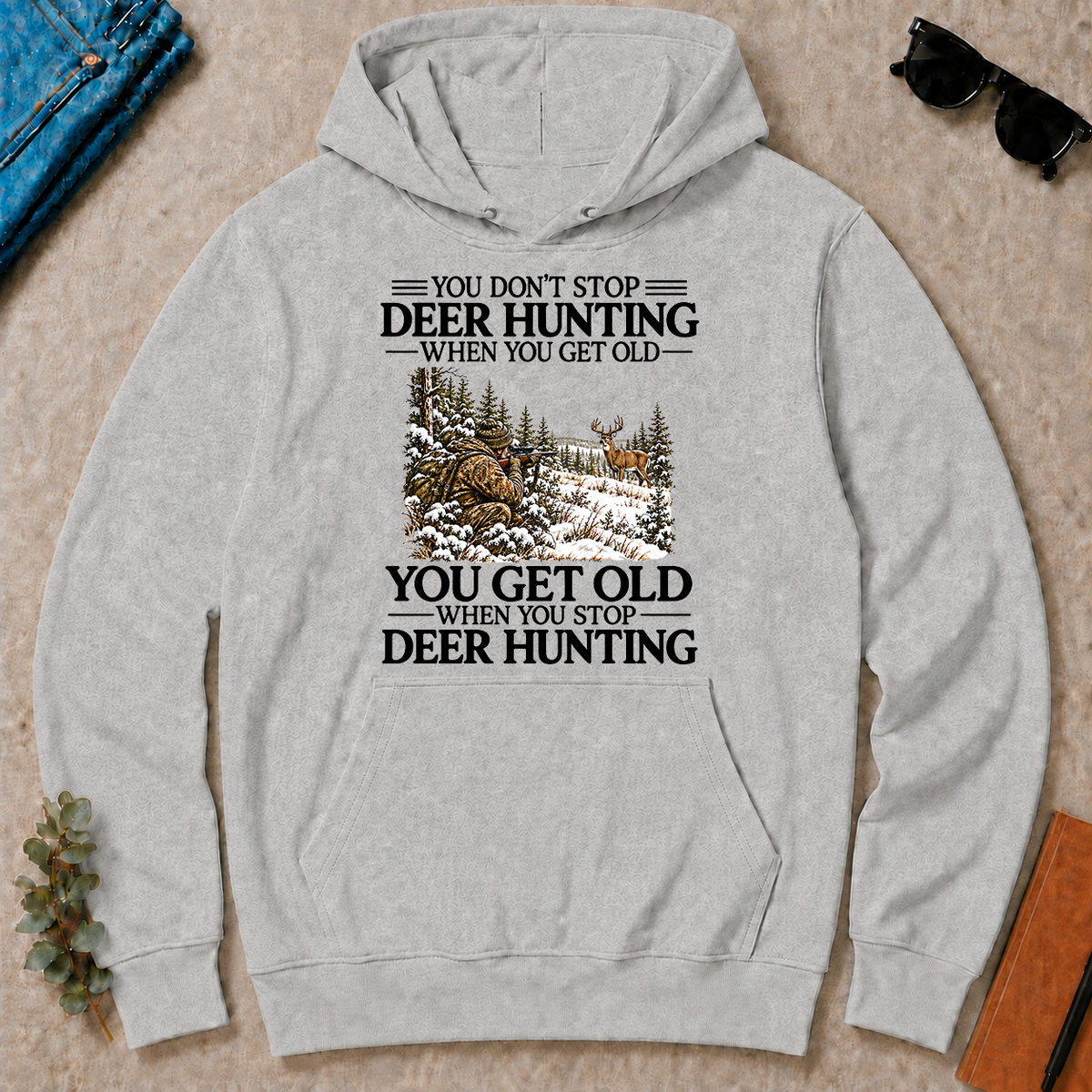Don't Stop Deer Hunting Snow - ash - HS2D-Ash