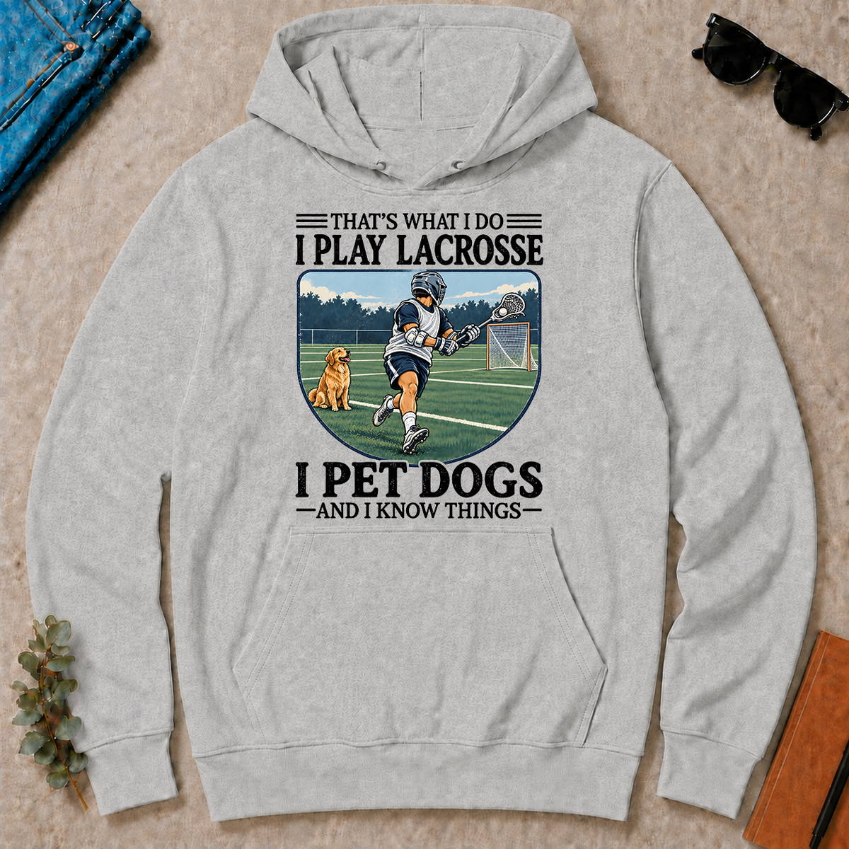 I Play Lacrosse And I Pet Dog - ash - HS2D-Ash
