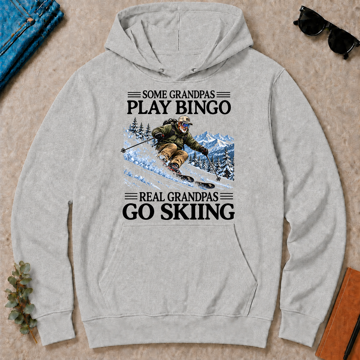 Some Grandpas Play Bingo Real Grandpas Go Skiing - ash - HS2D-Ash
