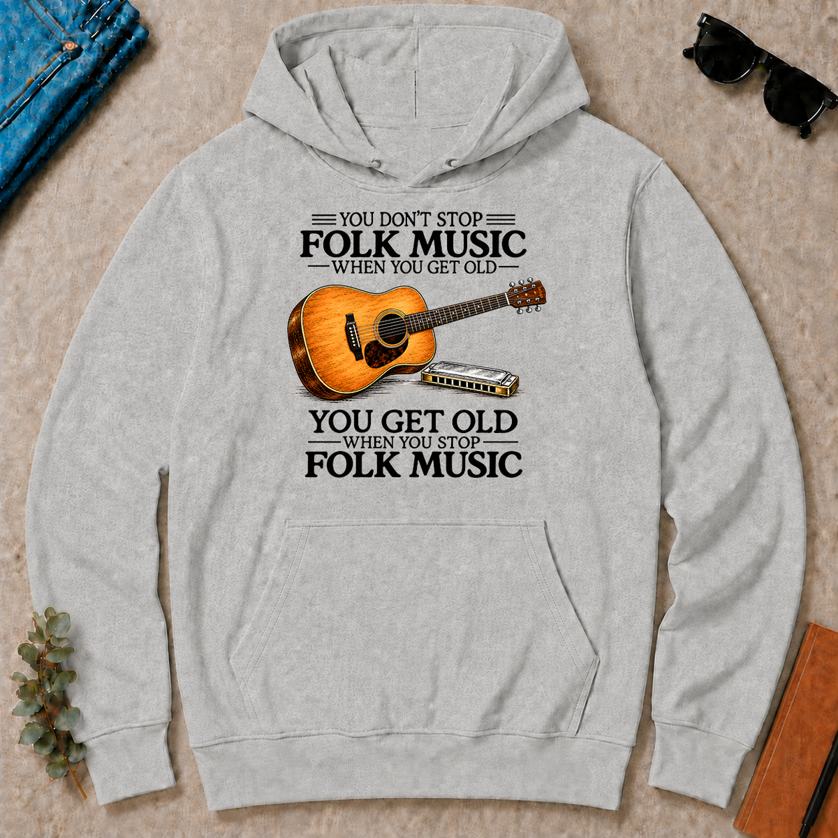 Don't Stop Playing Folk Music Vintage Art - ash - HS2D-Ash