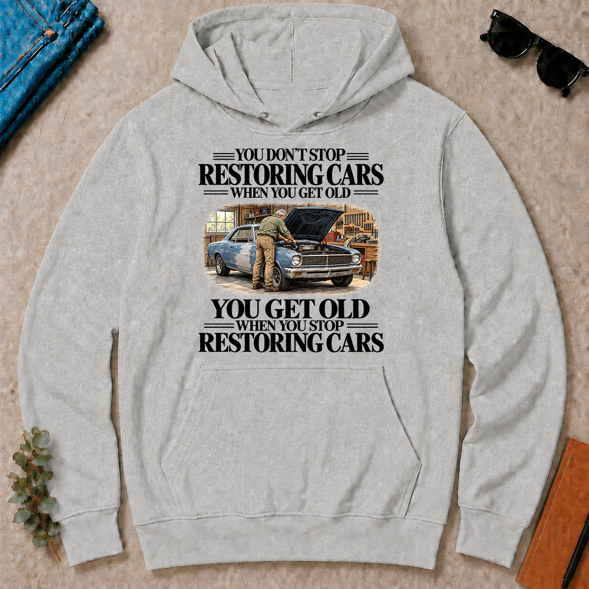 Don't Stop Restoring Cars Vintage Art - ash - HS2D-Ash
