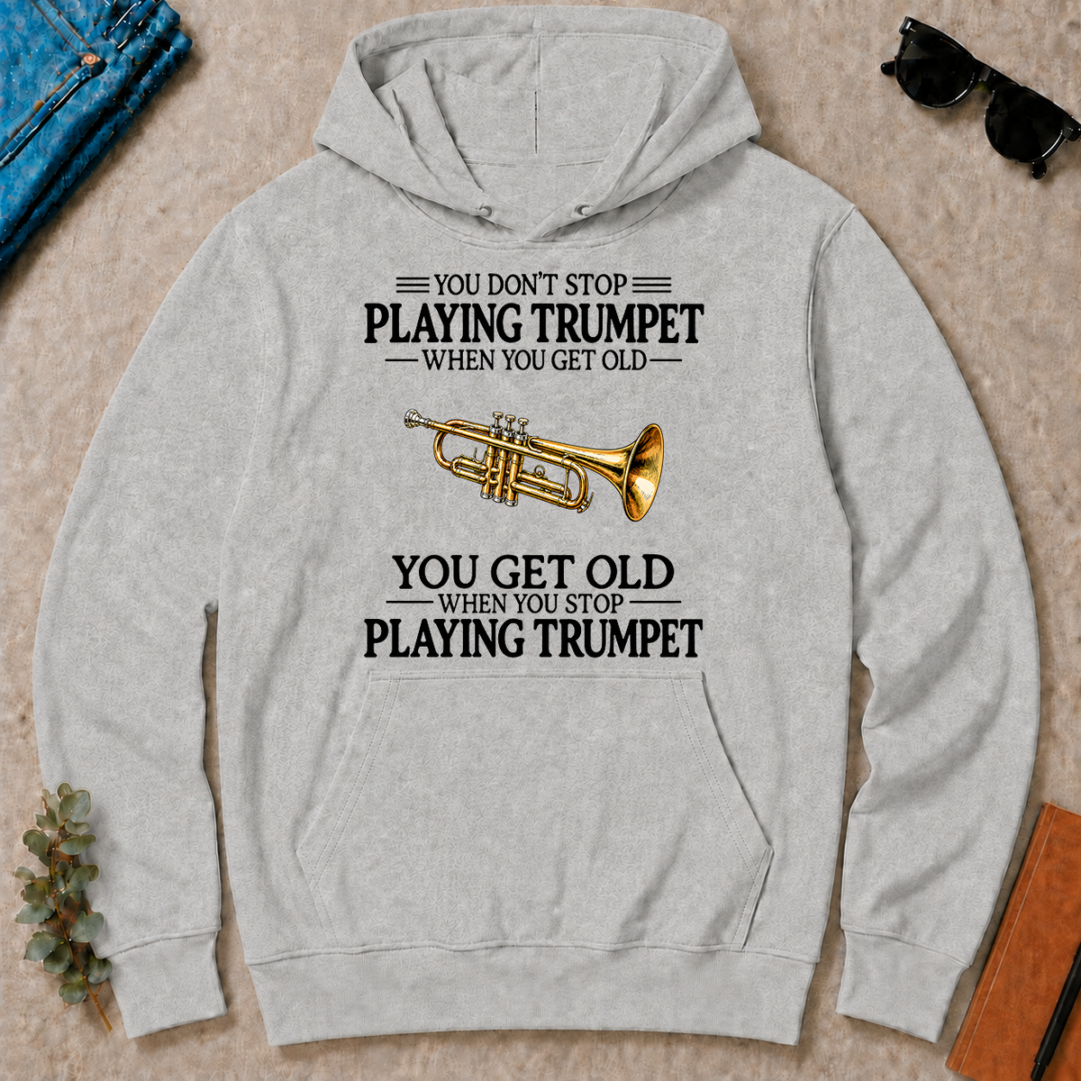 Don't Stop Playing Trumpet Vintage Art - ash - HS2D-Ash